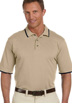 Harriton M210 Short Sleeve Pique Polo with Tipping