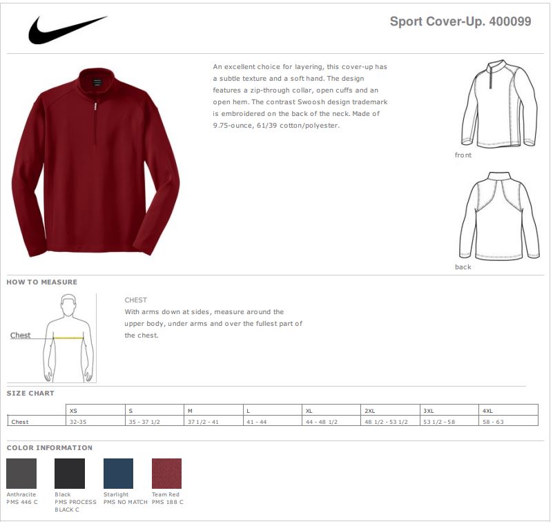 nike golf sport cover up