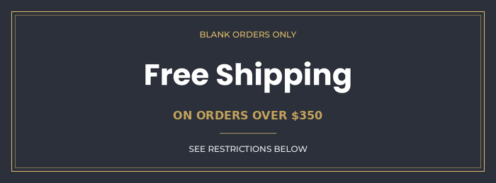 Free ground shipping on qualifying blank orders of $350 or more