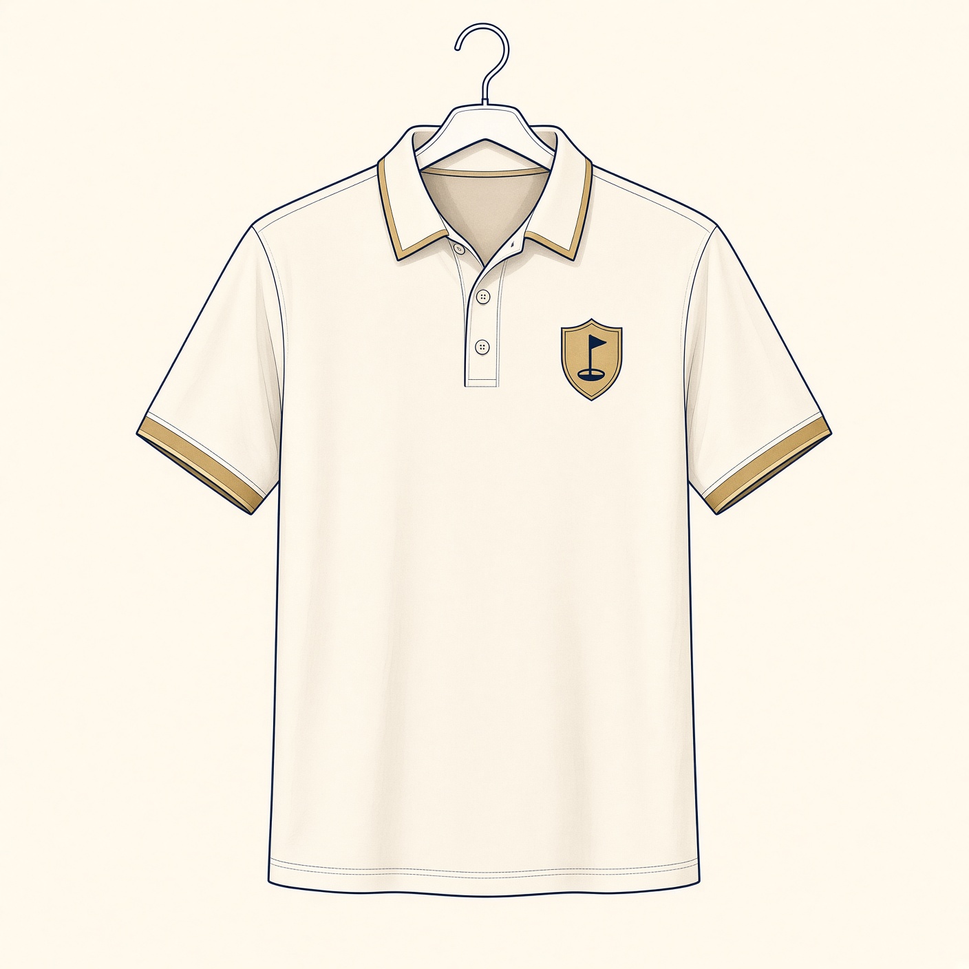Polo with chest crest