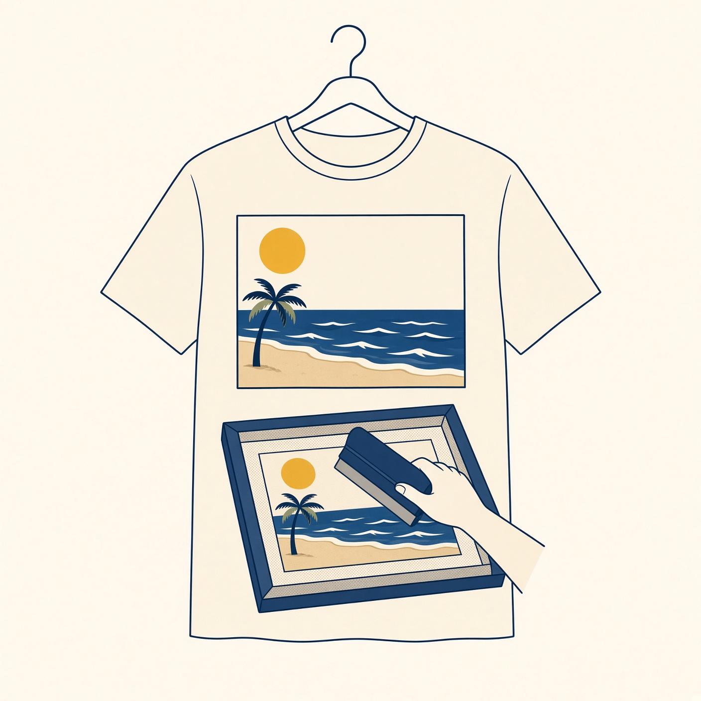 Printed tee and screen