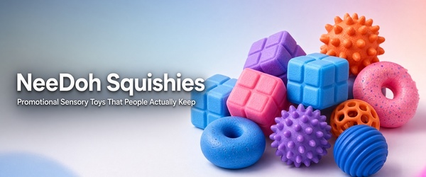 NeeDoh Squishies promotional sensory toys that people actually keep - colorful cubes and fidget toys