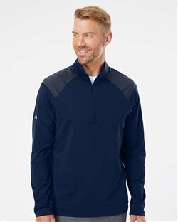 Adidas A520 Mens Shoulder Stripe Quarter-Zip Pullovers