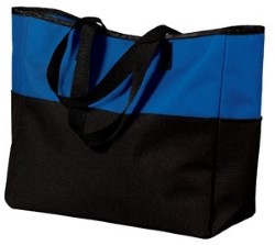 Port & Company Bi-Color Tote with Zippered Pocket B515. Embroidery available. Fast shipping on blanks. Volume Discounts. No minimum purchase.