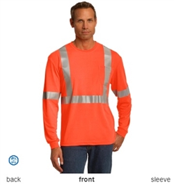 CornerStone by Port Authority ANSI Compliant Safety Long Sleeve T-Shirts CS401LS. Embroidery available. Same Day Shipping available on blanks. Quantity Discounts. No Minimum Purchase Required.