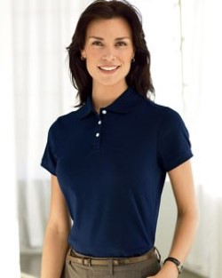 Devon & Jones Ladies Solid Perfect Pima Interlock Polo Shirts D140SW. Embroidery available. Quantity Discounts. Same Day Shipping available on Blanks. No Minimum Purchase Required.
